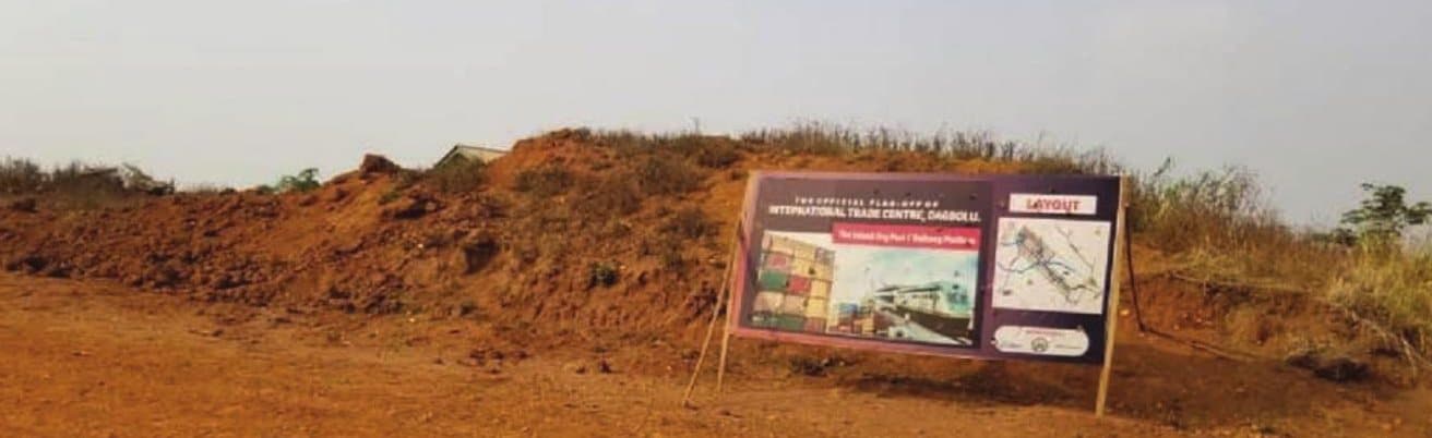 Project signage at the International Trade Centre site, Dagbolu