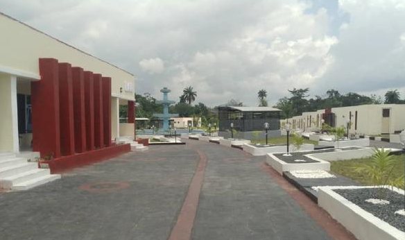 Completed walkway and pavilions