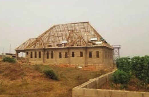 Roof framing in progress